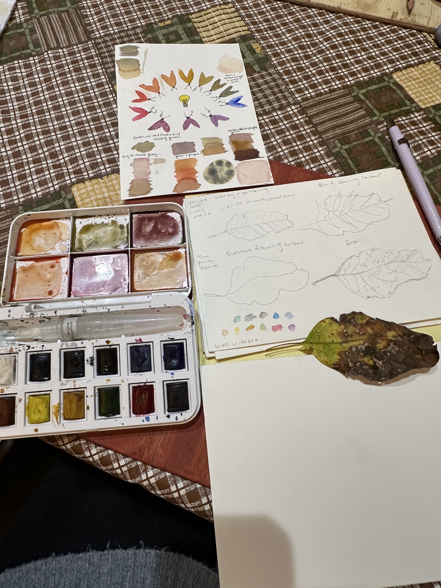 Workshop participants learning watercolor techniques