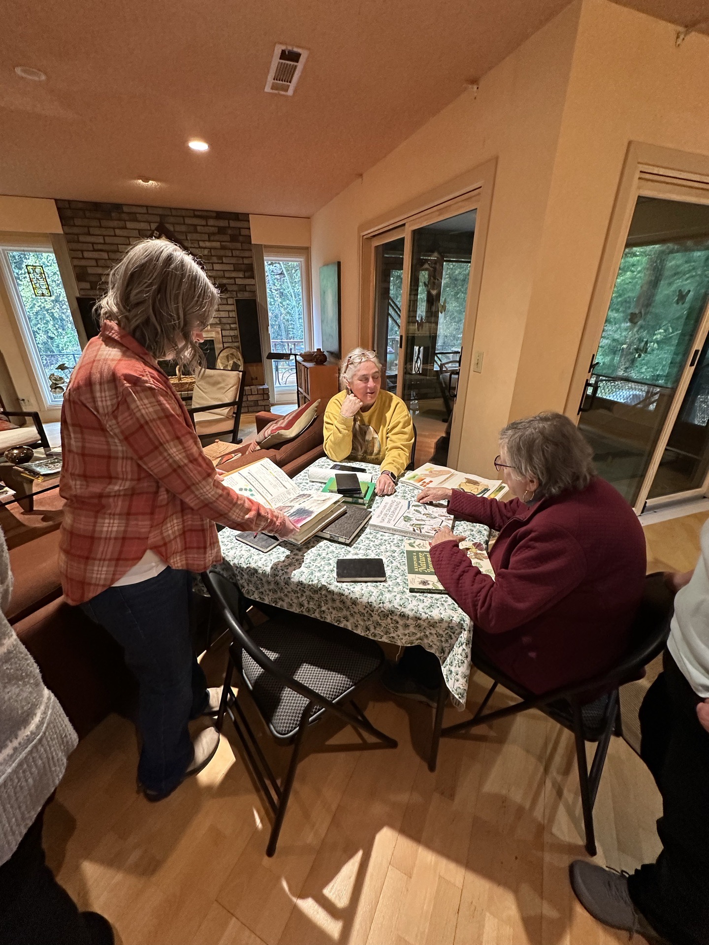 Participants working on their artwork